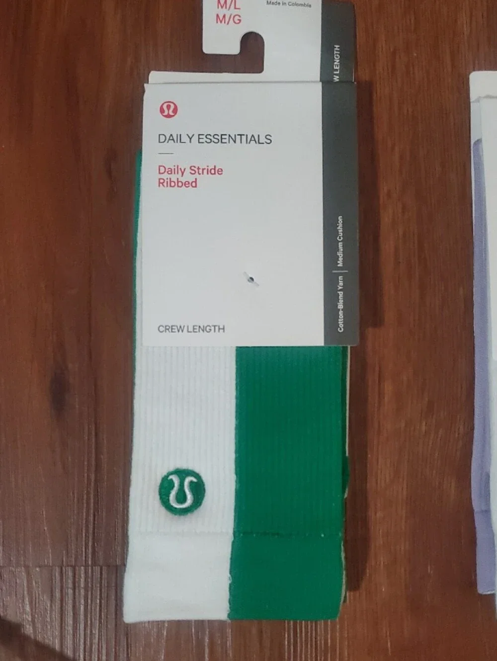 lululemon athletica Ribbed Crew Socks - Green & Lavender (Pair)